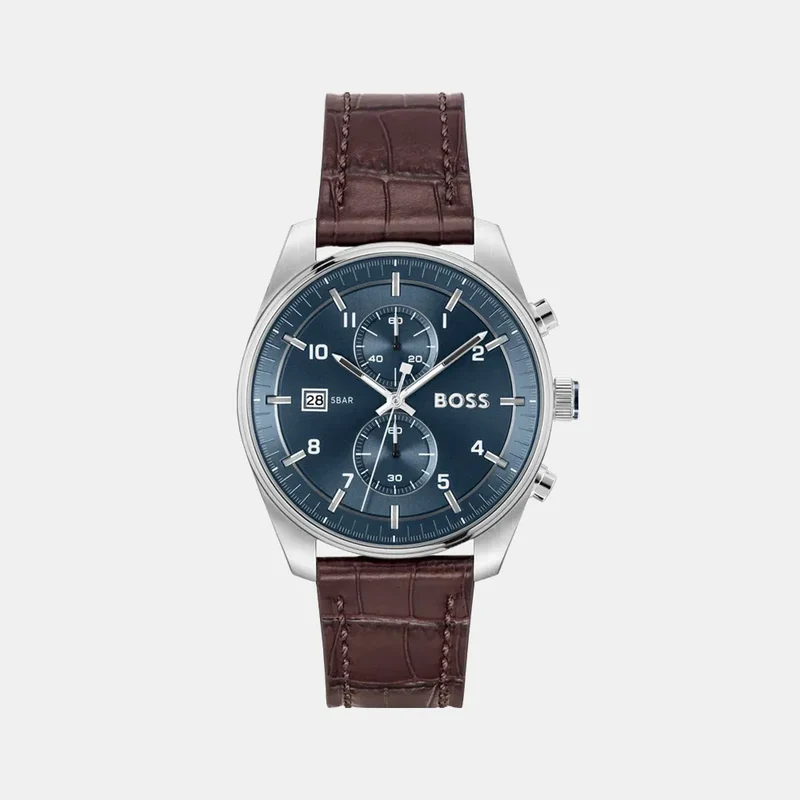 Montre BOSS Homme Skytraveller Chronographe en Cuir 1514194