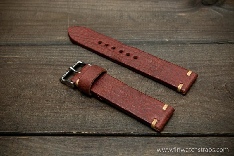 Leather Watch Strap, Italian Vachetta watch band. Handmade in Finland, 16,17,18,19,20,21,22,23,24,25,26 mm.