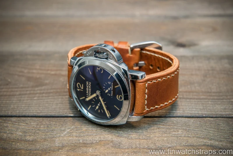 Badalassi Carlo Wax leather watch strap. Olmo color. Handmade in Finland.