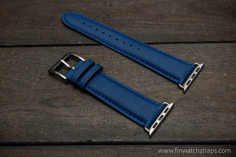Sailcloth Apple Watch series 3,4,5,6,7 artisan leather watch band. Waterproof. 40 mm/41 mm/ 44 mm/45mm