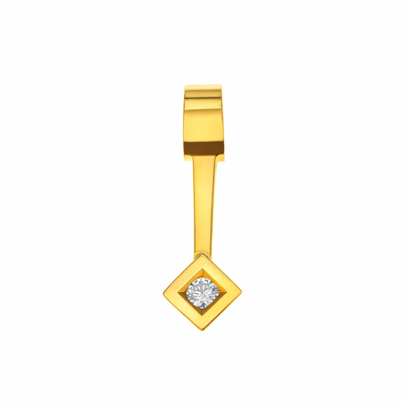 Pendentif Guirlande losange long diamant et or
