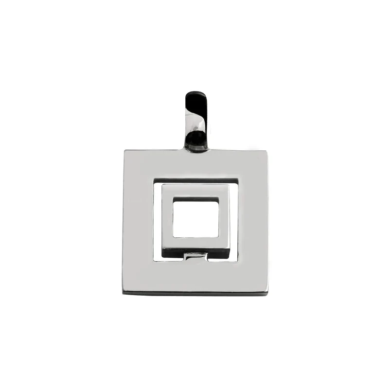 Pendentif signe Labyrinthe carré en or Tournaire