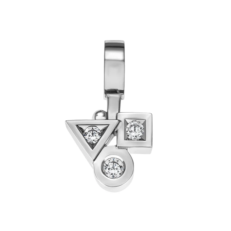 Pendentif Trilogie Cubisme small diamants en or Tournaire