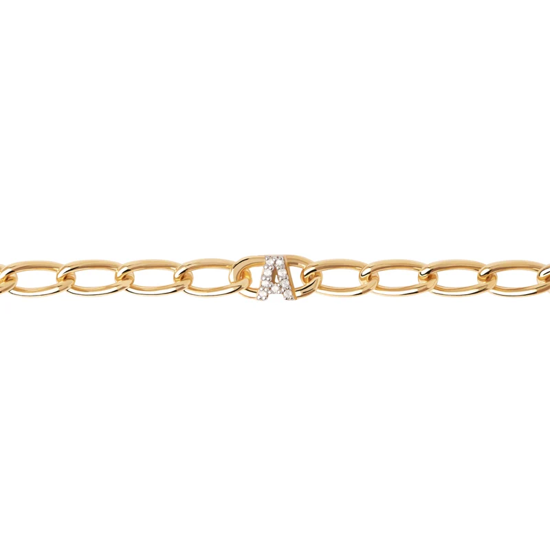P D Paola Mini Letters Femmes Bracelet Plaqué or 18 carats PU01-541-U
