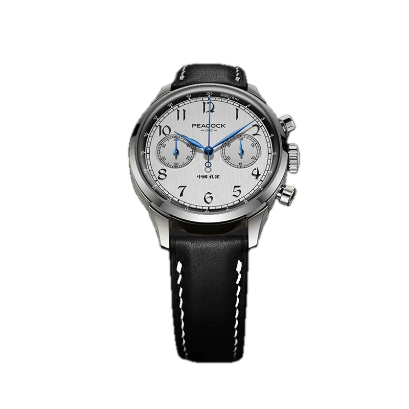 Peacock Perfection Classic 1950 Luxury Chronograph Watch