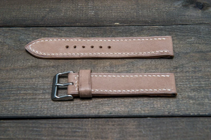 Buttero leather watch strap (Antique beige), handmade in Finland 10-26 mm