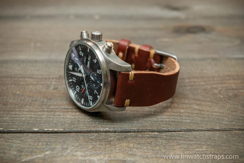 Pilot Leather Watch Band, Horween Horsebutt Cxl aviator watch strap, Vintage style watch band 24x20, 23x20, 22x18, 21x18, 20x16,19x16 mm