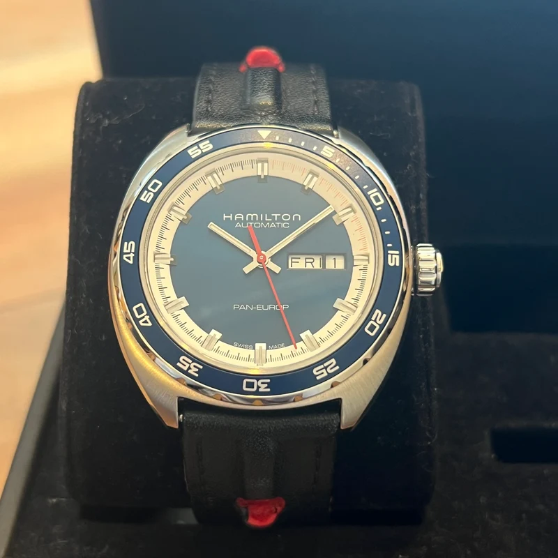 Hamilton Montre automatique américaine Pan-Europ Day Date, ensemble complet H35405741