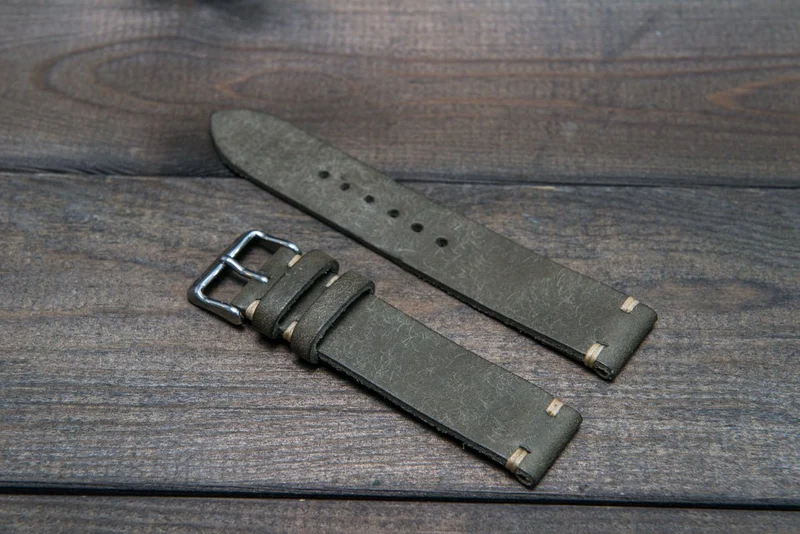 Badalassi Carlo, Pueblo Grigio leather watch strap. Hand-made to order in Finland.