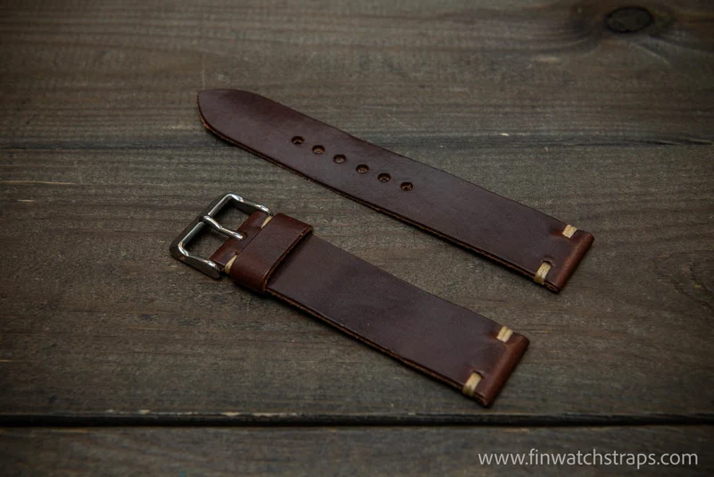 Leather watch strap, Wickett & Craig of America leather band, handmade in Finland 10-26 mm.