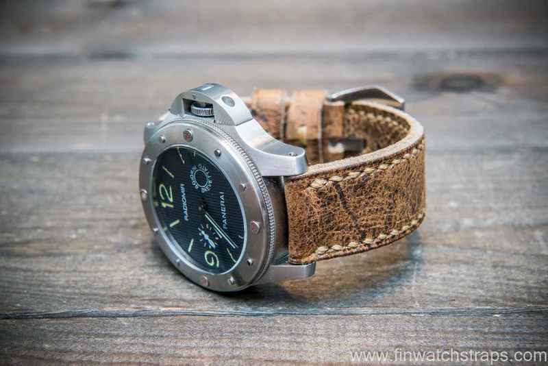 Wild Africal kudu leather watch strap. Handmade in Finland.