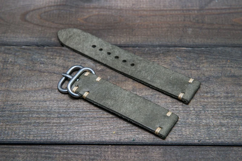 Badalassi Carlo, Pueblo Grigio leather watch strap. Hand-made to order in Finland.