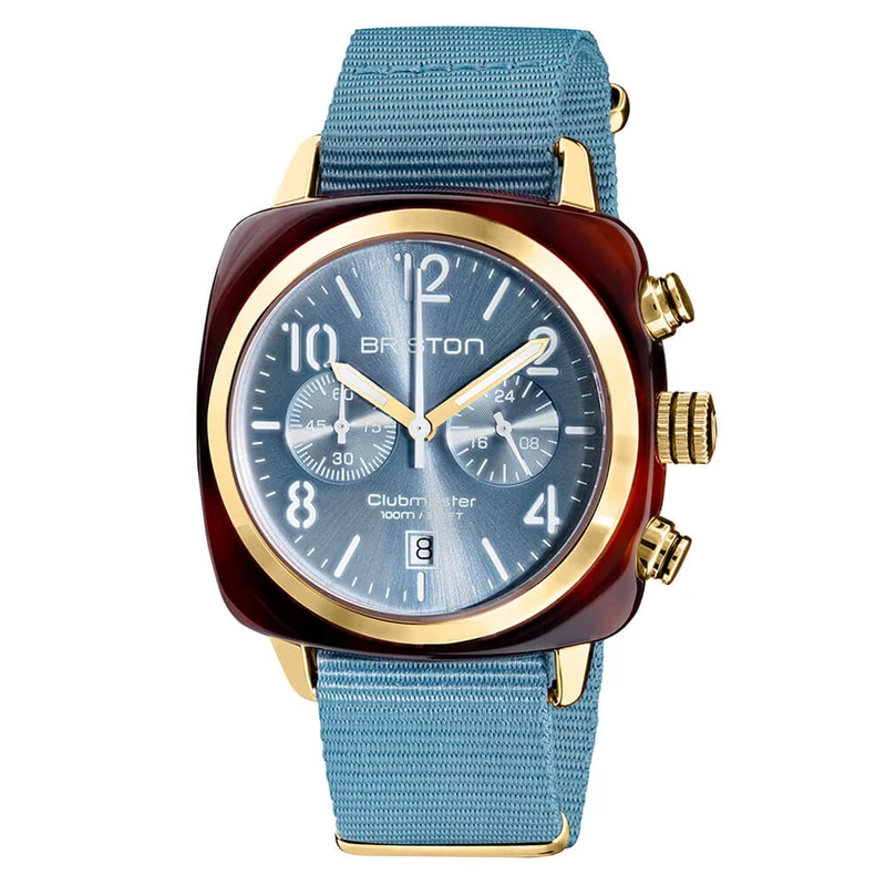 Briston Clubmaster Classic - Chrono - Or - Bleu glacier