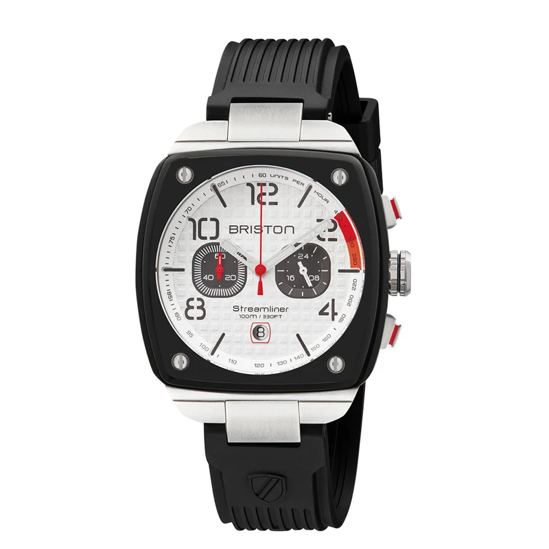 Briston Streamliner Urban - Chrono - Caoutchouc - Blanc