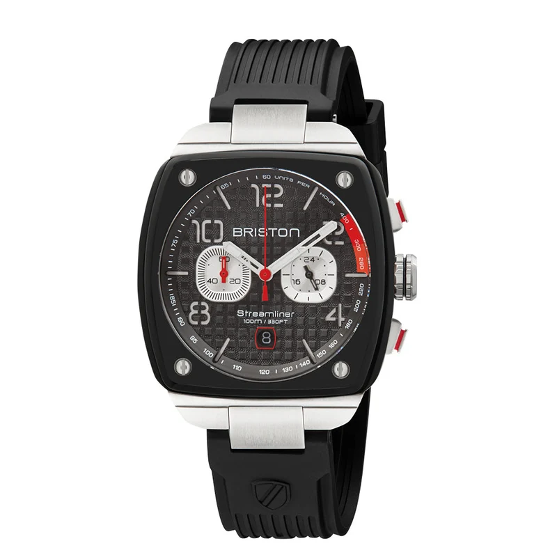 Briston Streamliner Urban - Chrono - Caoutchouc - Noir