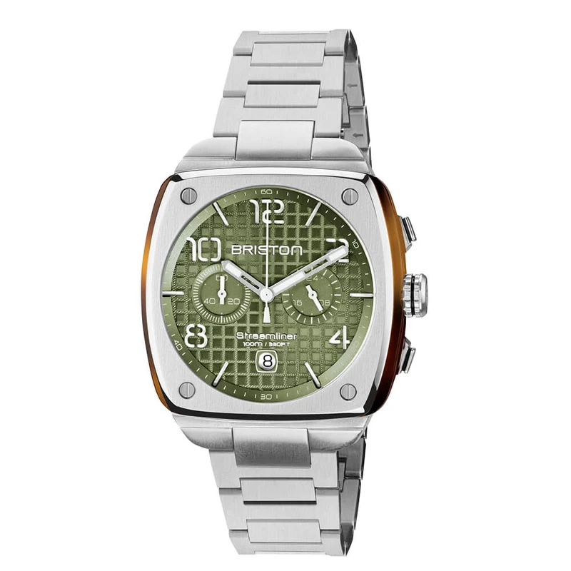 Briston Streamliner Urban - Chrono - Acier - Vert Olive