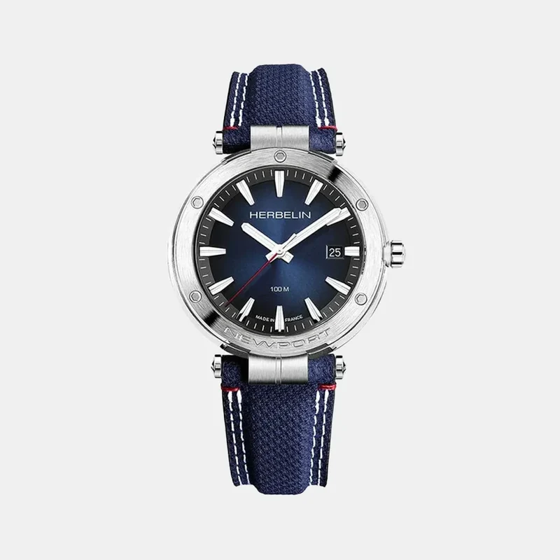 Montre HERBELIN Homme Newport Bleu en Cuir 12288A15BL