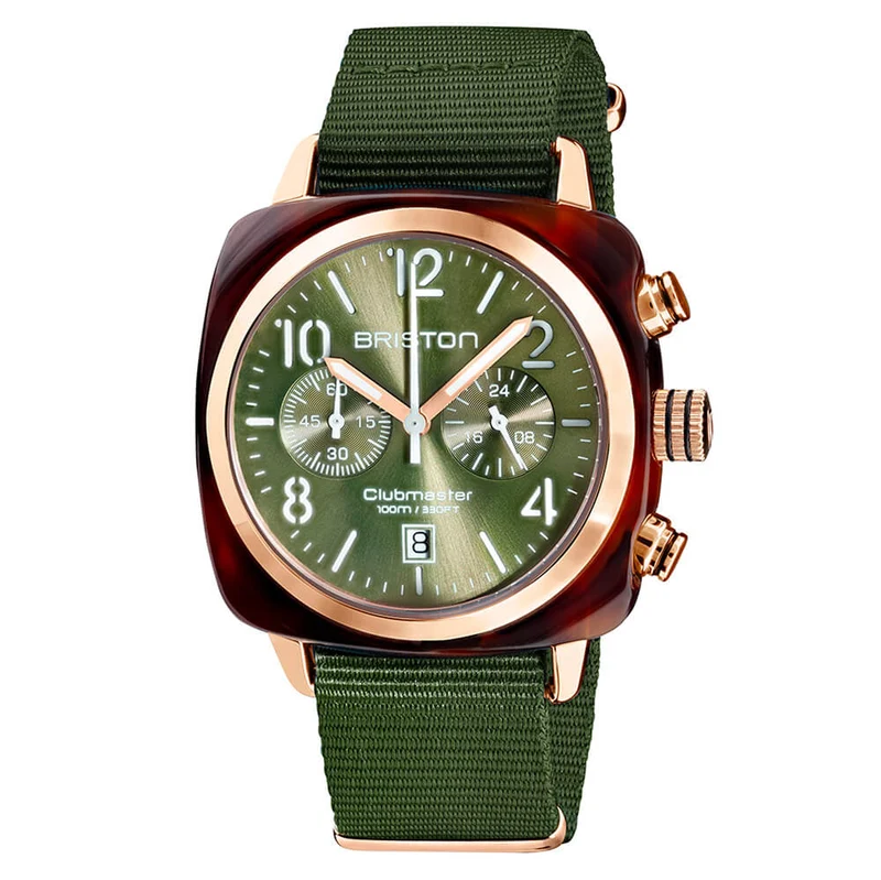 Briston Clubmaster Classic - Chrono - Or - Vert olive