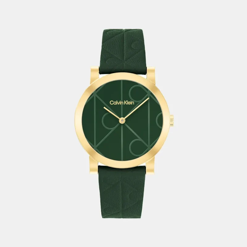 Montre CALVIN KLEIN Femme CK Monogram en Cuir Vert 25100129