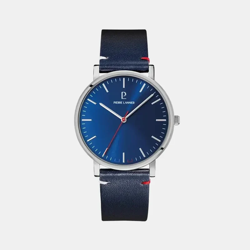 Montre PIERRE LANNIER Homme Essential en Cuir Bleu 217G166