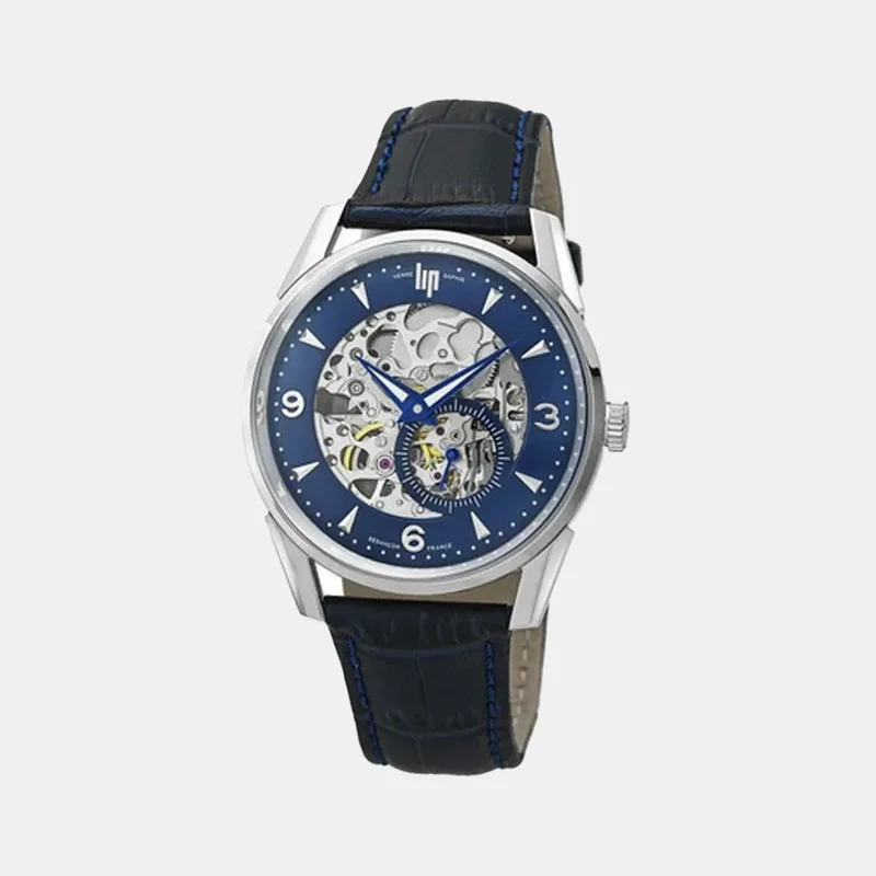 Montre LIP Homme Himalaya Automatique en Cuir Bleu 671725