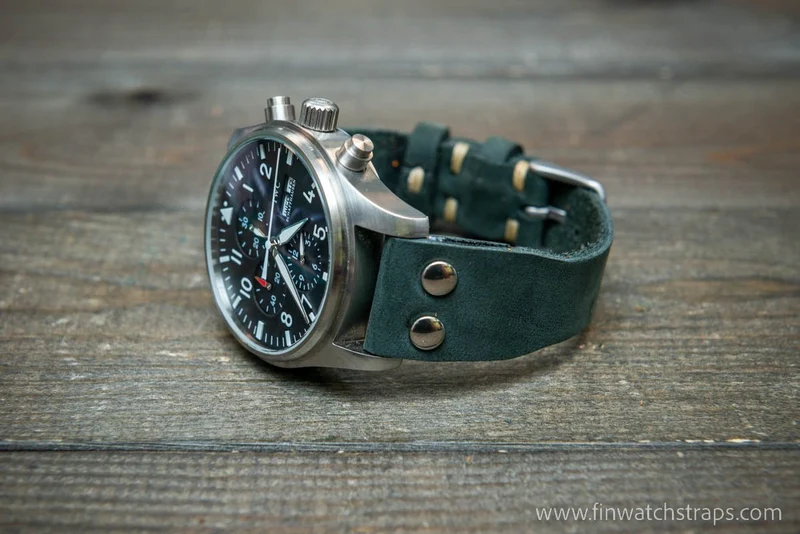 Pilot Watch Strap w/Rivets, Vintage style watch band