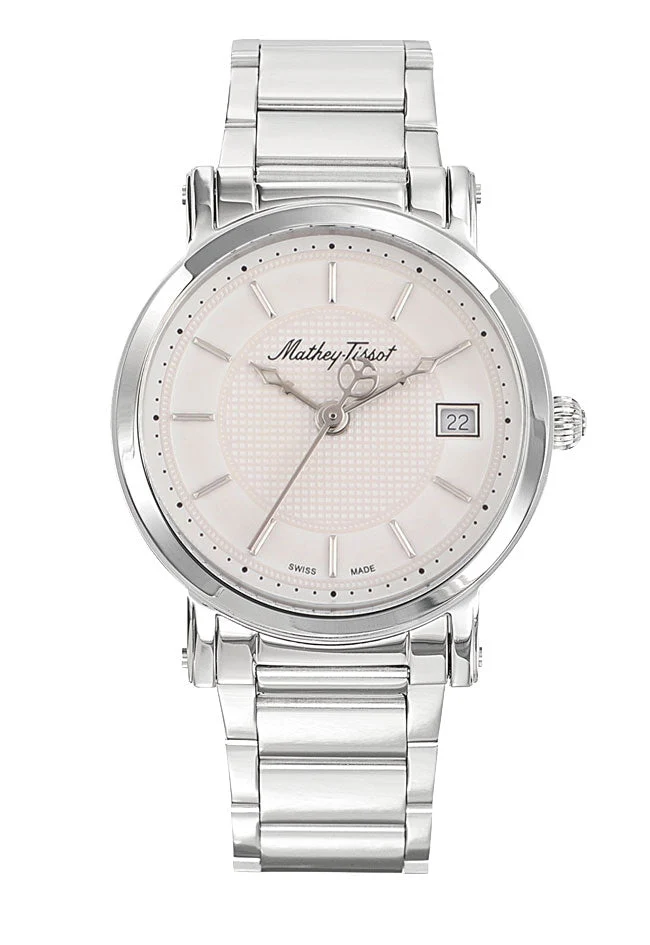 Montre Mathey-Tissot City Metal en acier inoxydable et cadran blanc H611251MAI