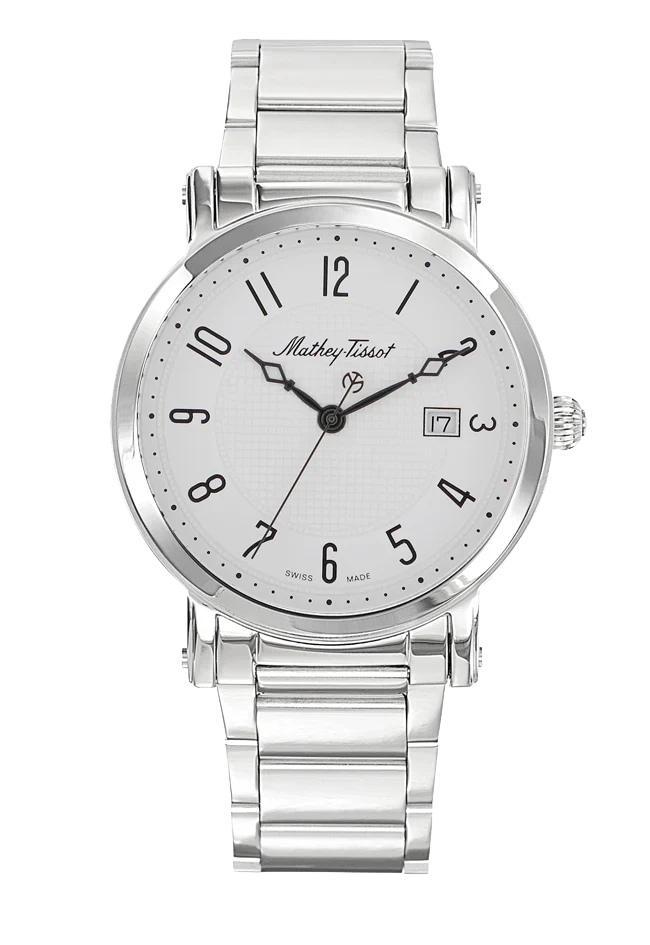 Montre Mathey-Tissot City Metal en acier inoxydable et cadran blanc H611251MAG