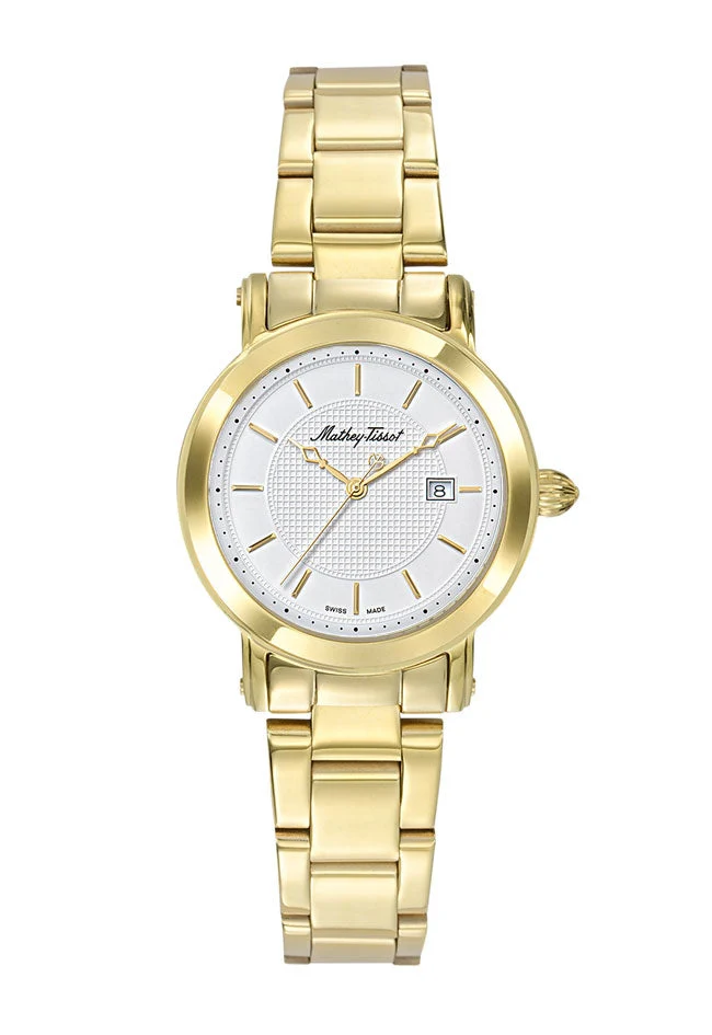 Montre Mathey-Tissot City Metal plaquée or et cadran blanc D31186MPI