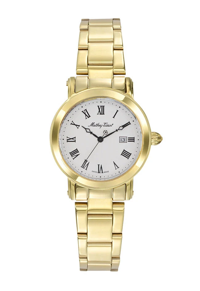 Montre Mathey-Tissot City Metal plaquée or et cadran blanc D31186MPBR