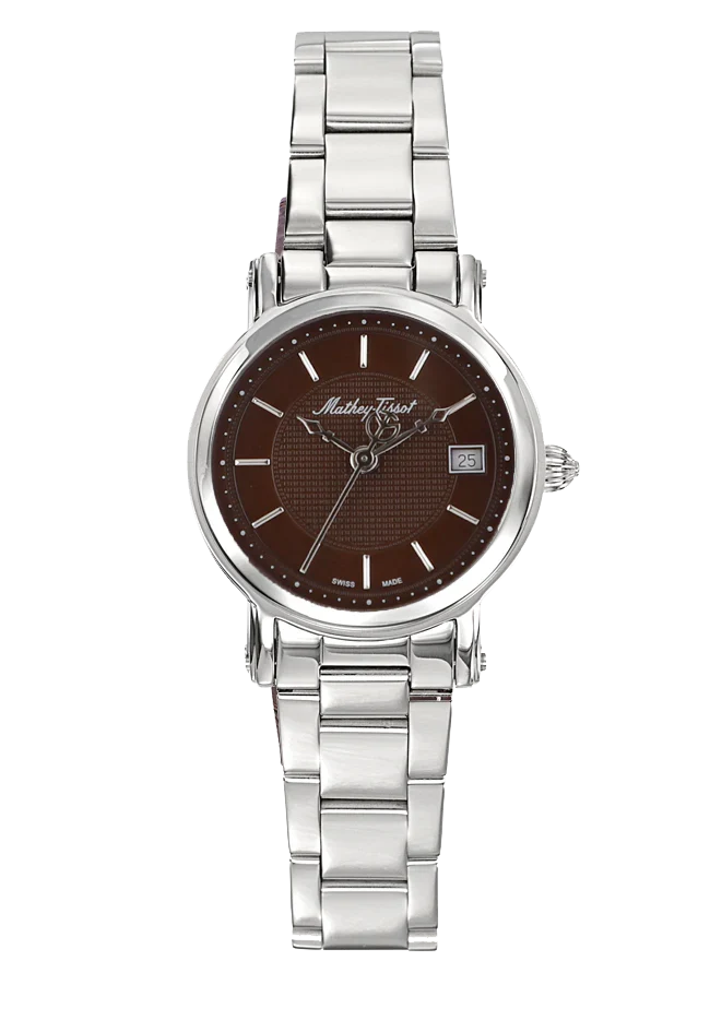 Montre Mathey-Tissot City Metal en acier inoxydable et cadran noir D31186MAN