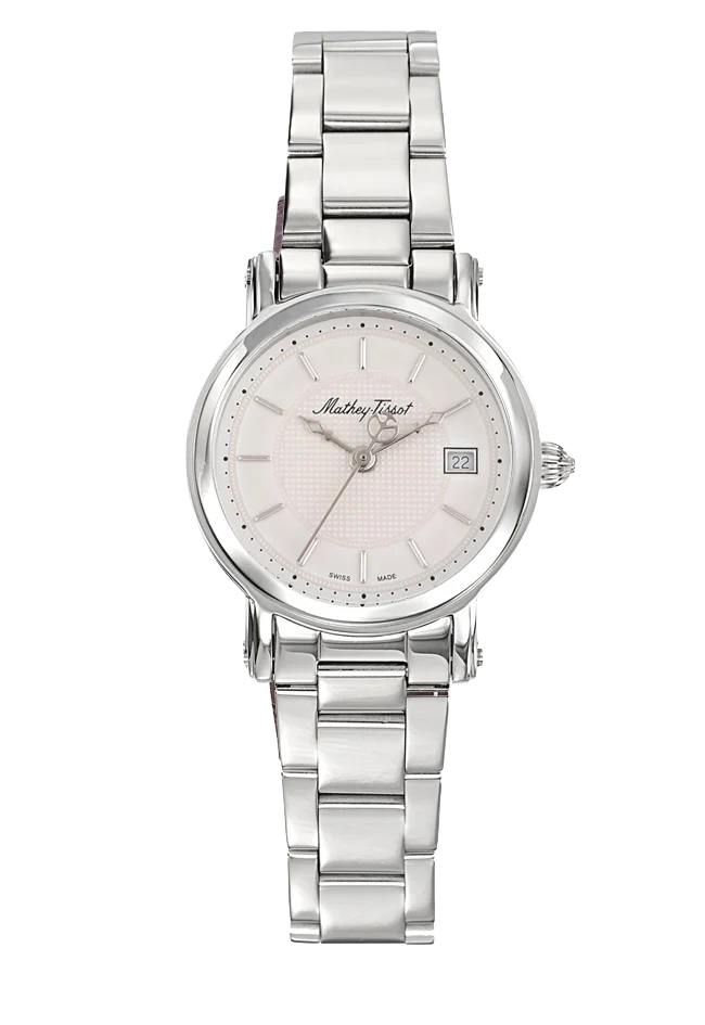 Montre Mathey-Tissot City Metal en acier inoxydable et cadran blanc D31186MAI