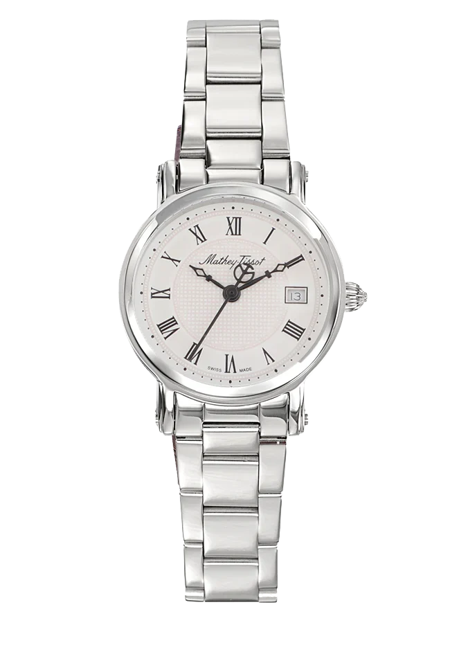 Montre Mathey-Tissot City Metal en acier inoxydable et cadran blanc D31186MABR