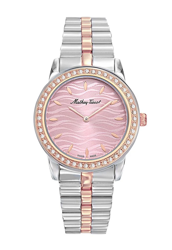 Montre Mathey-Tissot Artemis en acier inoxydable plaqué or et cadran rose D10860BQPK