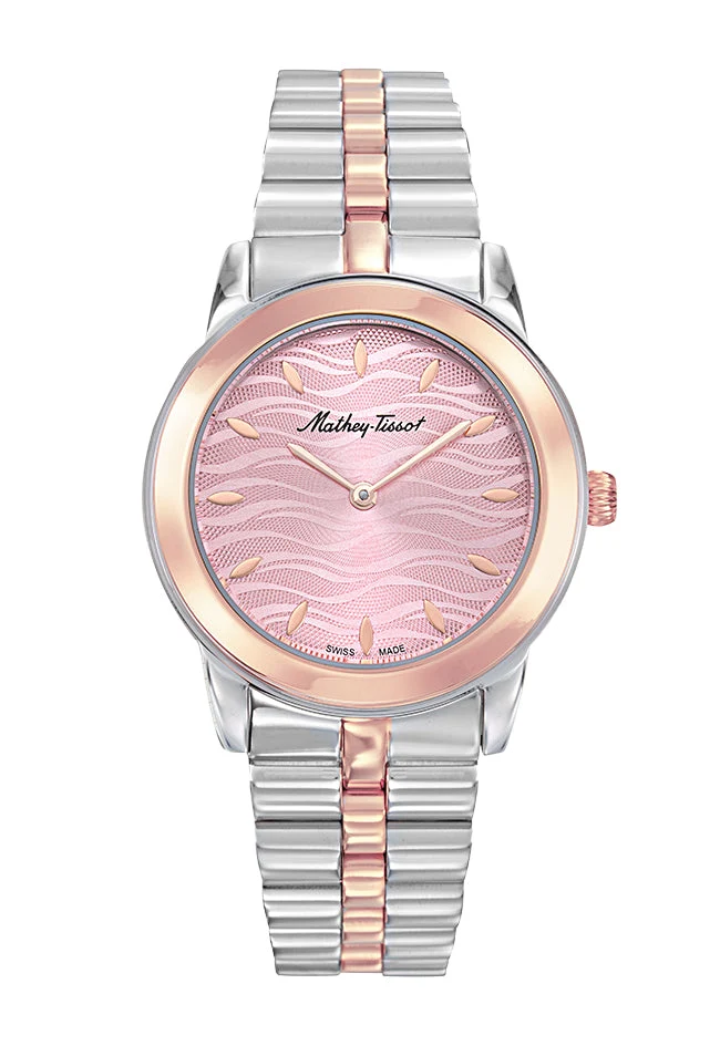 Montre Mathey-Tissot Artemis en acier inoxydable / or rose et cadran rose D10860BPK