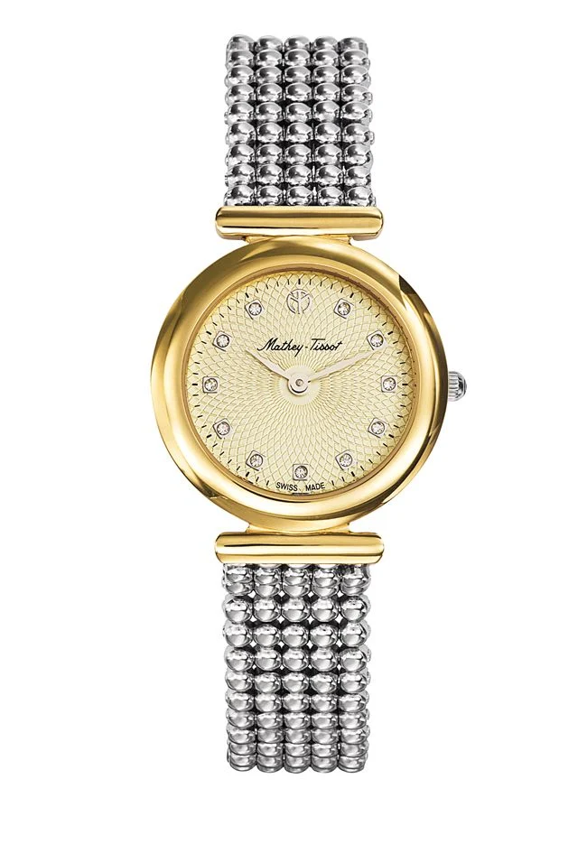 Montre Mathey-Tissot Allure plaquée or jaune et cadran champagne D539BDI