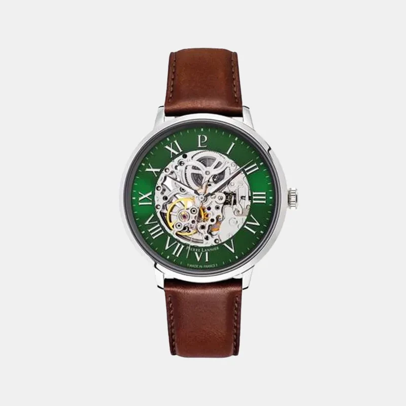 Montre PIERRE LANNIER Homme Automatic en Cuir Marron 323D174