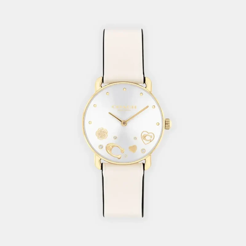 Montre COACH Femme Elliot en Cuir Blanc 14504305