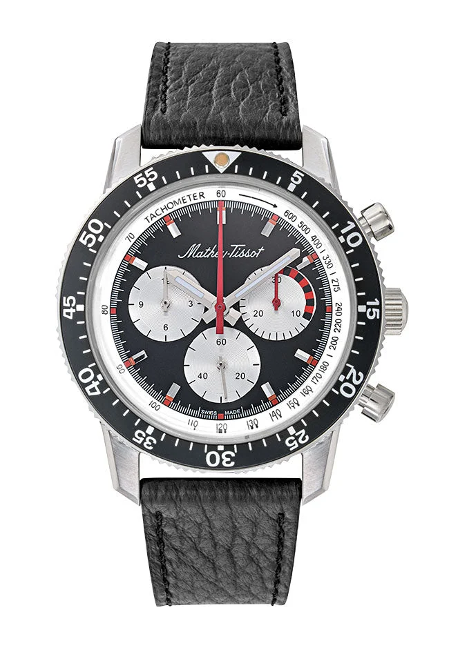 Chronographe Mathey-Tissot cadran noir et gris 1968 TYPE1968NS