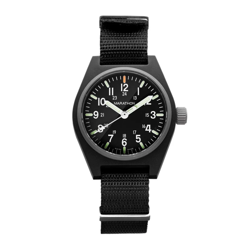 Montre Marathon 34 mm, noire, à quartz, avec MaraGlo (GPQ)