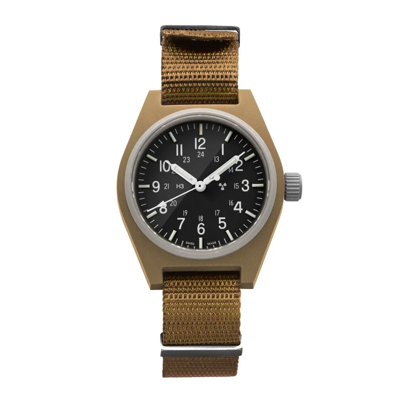 Montre Marathon 34 mm, couleur Desert Tan, quartz à usage général (GPQ)