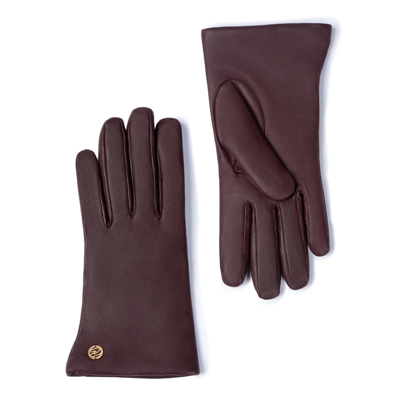 Isabel Bernard Honoré Eleanor gants marron foncé en cuir de chèvre IB67000-331-8