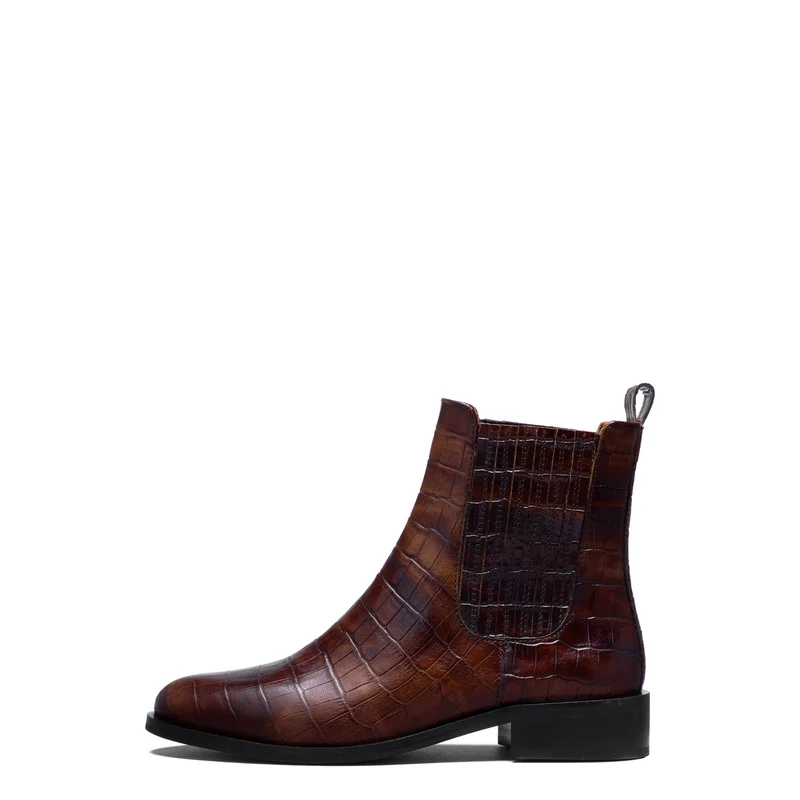 Isabel Bernard Vendôme Chey Bottines Chelsea brunes effet croco en cuir de veau IB53012-230-36