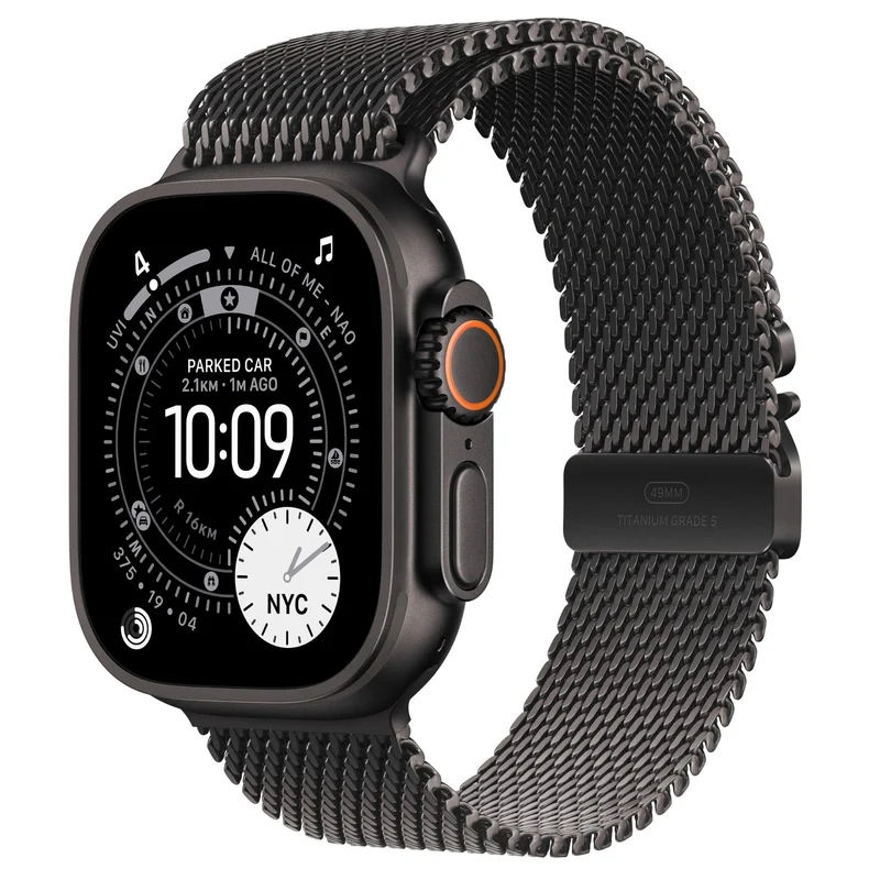 Apple Watch Ultra 3 49mm Black Titanium Case GPS + Cellular Milanese Loop (Large)