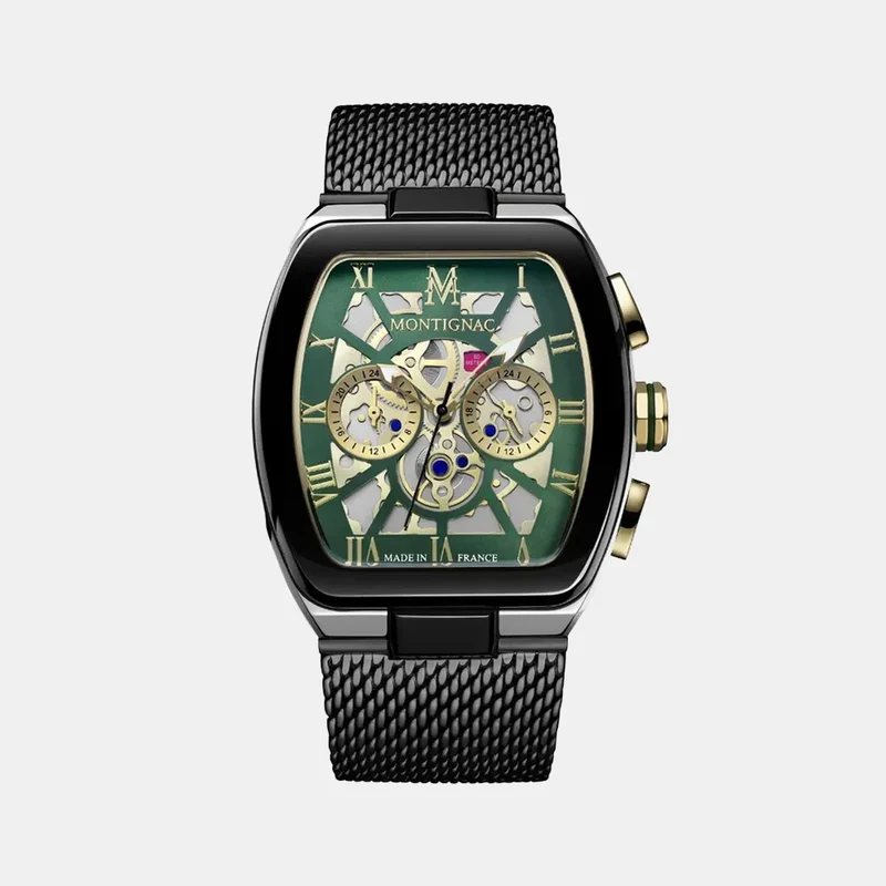 Montre MONTIGNAC Paladin Homme Tonneau Vert MOW1105