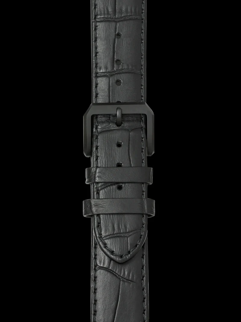 Bracelet en Cuir avec Boucle PVD Noire