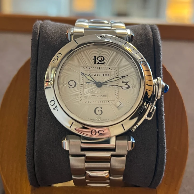 Cartier Pasha Automatique 38 mm Cadran Argent W31059H3