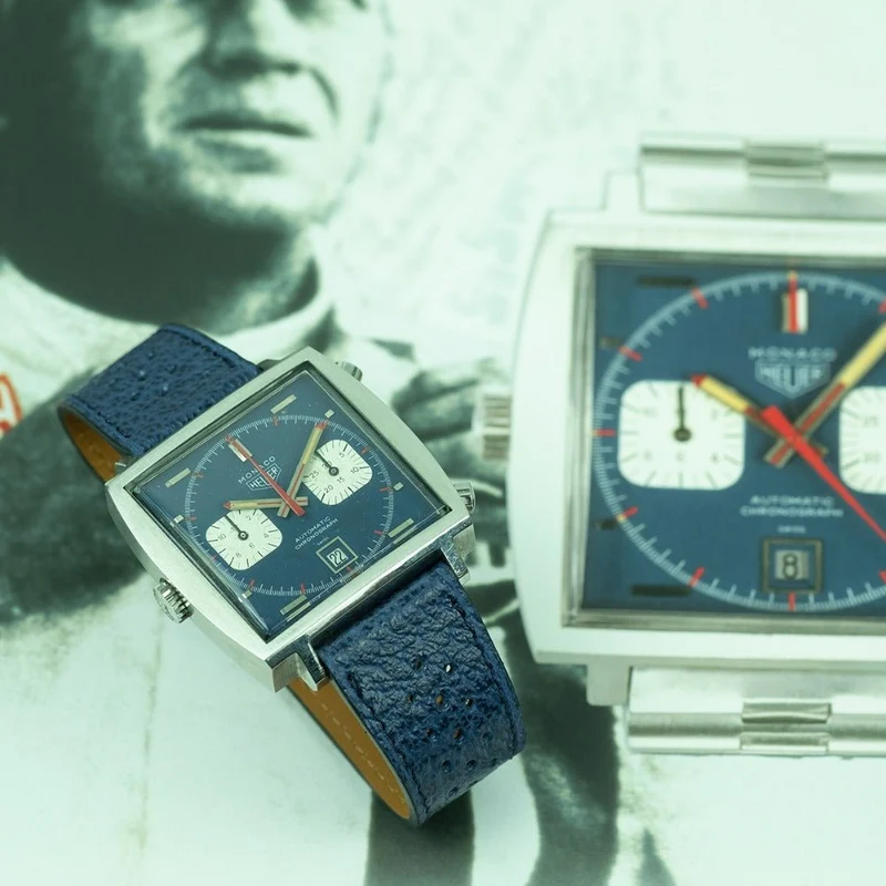 Bracelet racing pigskin bleu
