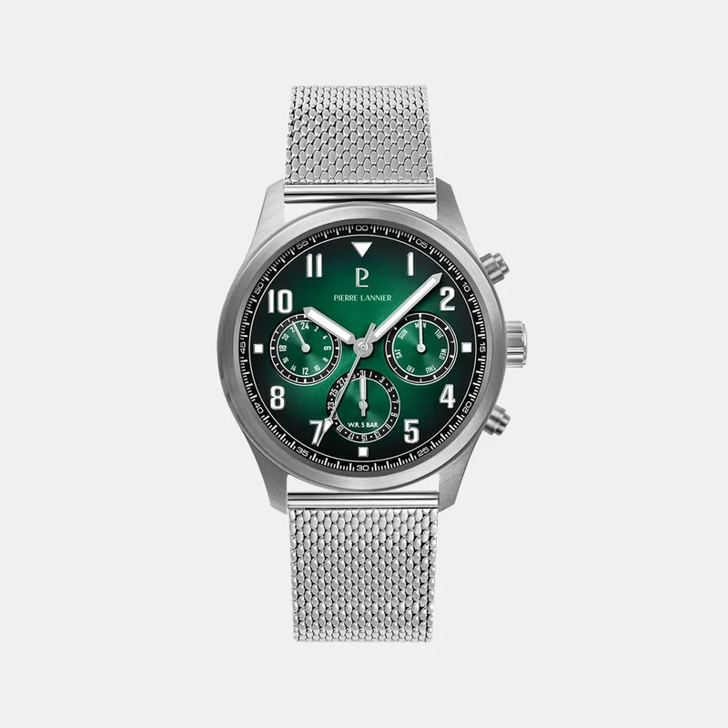 Montre PIERRE LANNIER Homme AVIATEUR en Acier Milanais 257H171