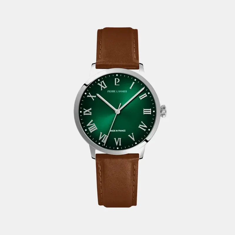 Montre PIERRE LANNIER Homme INTERVAL en Cuir Marron 255G174